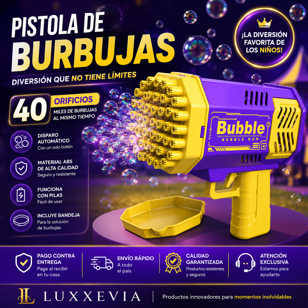 Máquina de burbujas de 40 orificios