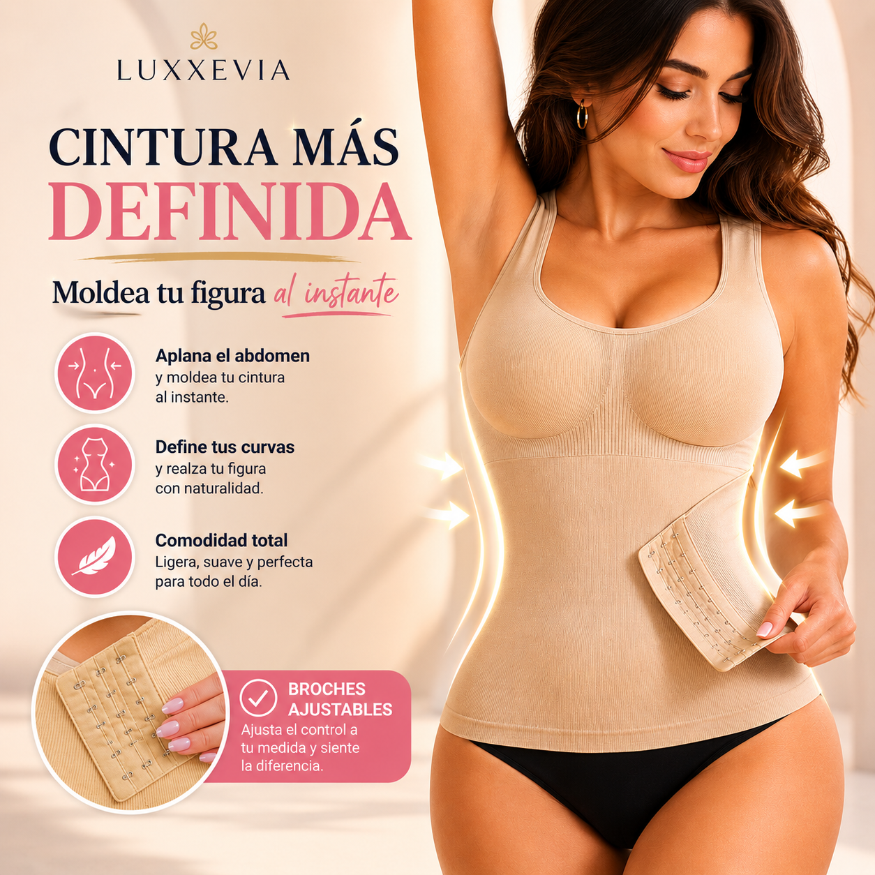Luxxevia Slim Comfy — Faja Moldeadora con Broches Ajustables