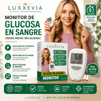 Medidor de Glucosa en Sangre Digital con 50 Tiras y Lancetas Estériles – Kit Completo para Monitoreo en Casa