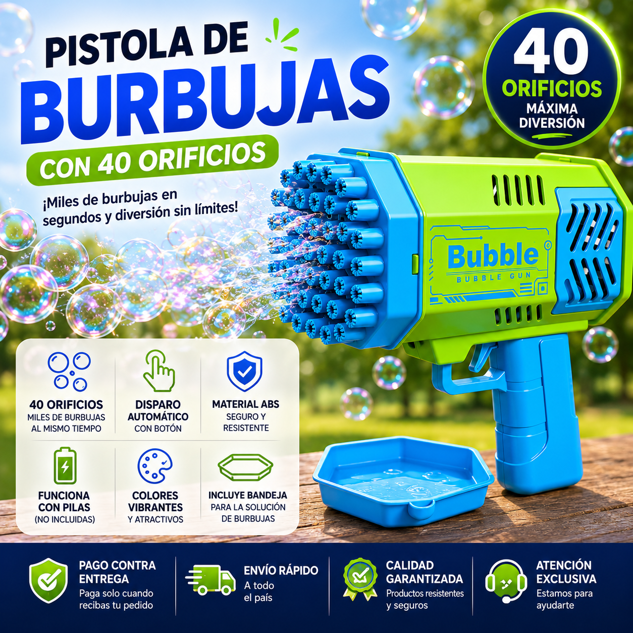 Máquina de burbujas de 40 orificios