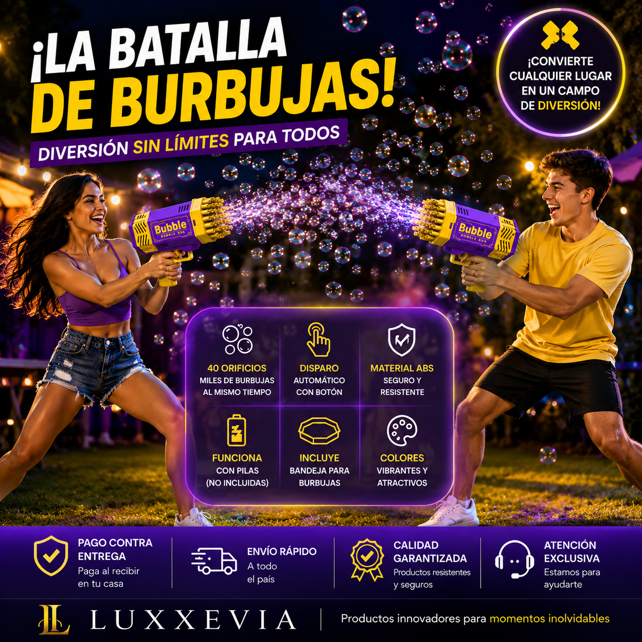 Máquina de burbujas de 40 orificios