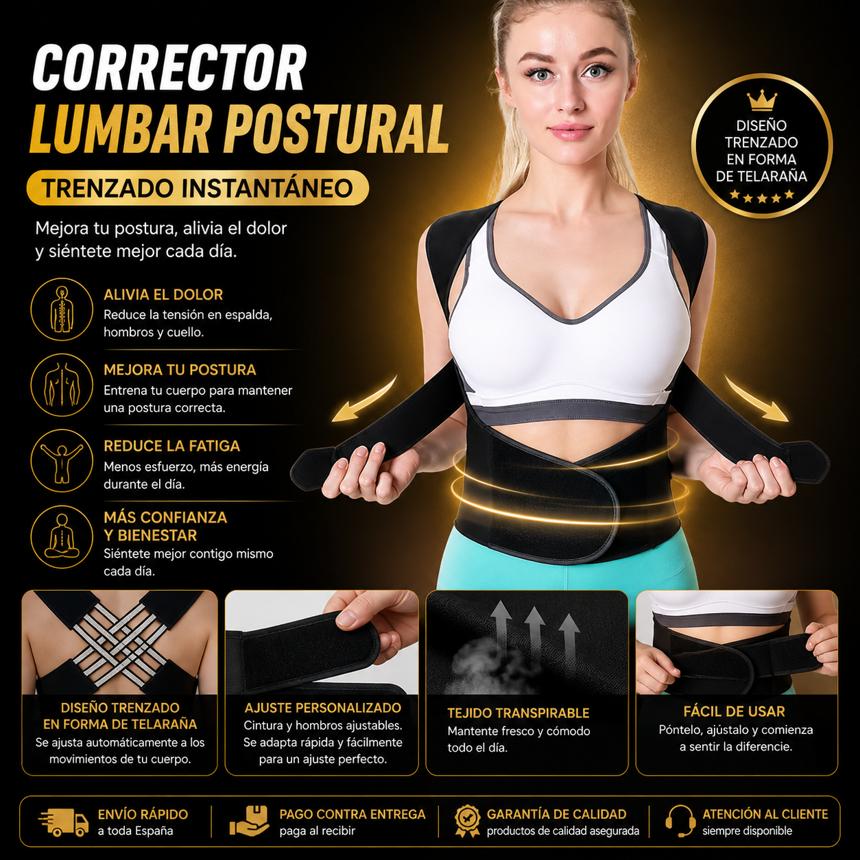 Corrector de postura con tirantes para espalda para mujeres y hombres, alisador de hombros