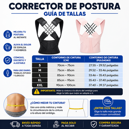 Corrector de postura con tirantes para espalda para mujeres y hombres, alisador de hombros