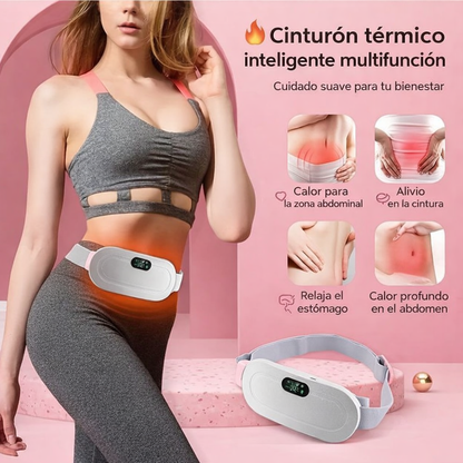 Cinturón Térmico de Masaje Abdominal – Alivio Rápido de Cólicos Menstruales y Dolor Lumbar