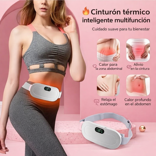 Cinturón Térmico de Masaje Abdominal – Alivio Rápido de Cólicos Menstruales y Dolor Lumbar
