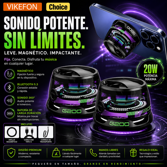 Altavoz Bluetooth portátil HECATE G200 RGB iluminación altavoz magnético BT5
