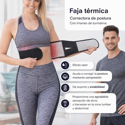 Cinturón Lumbar Térmico con Almohadilla Autorregulable – Alivio del Dolor de Espalda, Ciática y Tensión Muscular  Ajustable y Transpirable