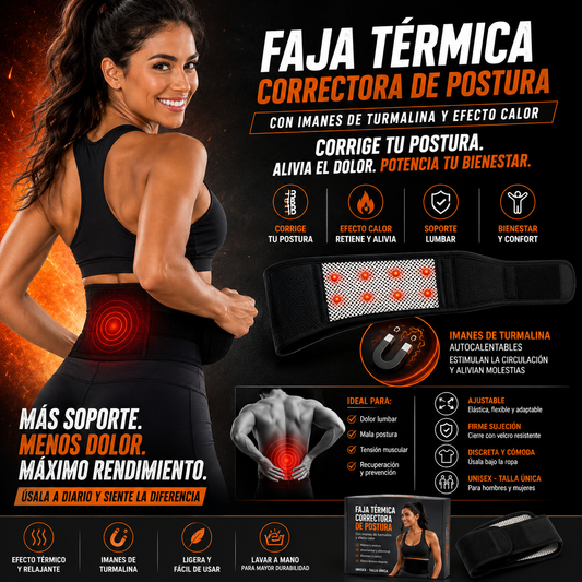 Faja Térmica Correctora con Imanes de Turmalina