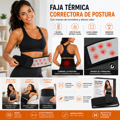 Faja Térmica Correctora con Imanes de Turmalina