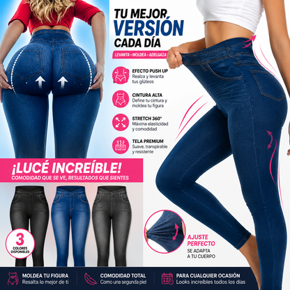 Luxxevia Jeggins Moldeadores Set 3 — Efecto Jeans, Comodidad de Leggings