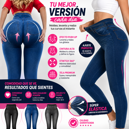 Luxxevia Jeggins Moldeadores Set 3 — Efecto Jeans, Comodidad de Leggings