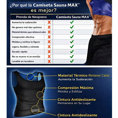 Camiseta Sauna de Neopreno Premium – Suda 3 Veces Más, Quema Más Calorías y Moldea tu Torso