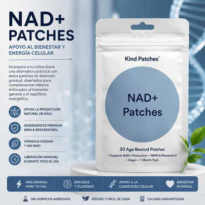 Kind Patches™ NAD+ – Parches de Energía Celular y Bienestar con NMN y Resveratrol