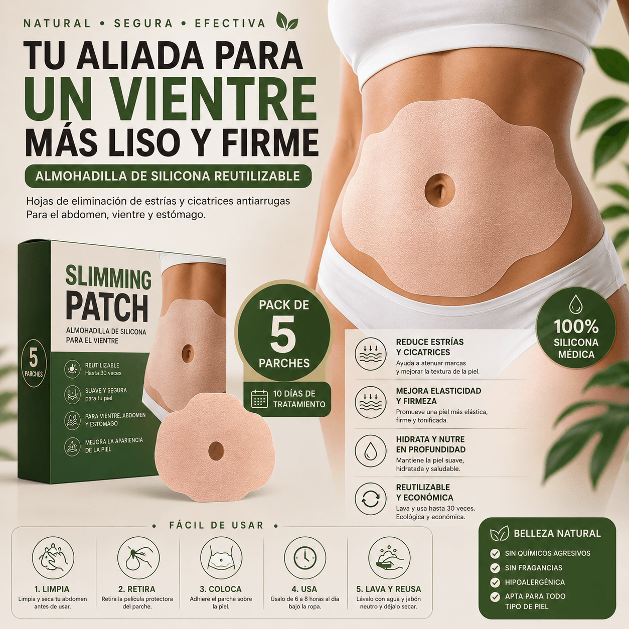 El parche para reducir el vientre sin dietas, sin pastillas y sin esfuerzo