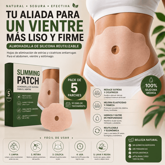 Silicone Belly Lift™ – Almohadilla de Silicona Antiestrías y Cicatrices para Abdomen Reutilizable 5 Unidades