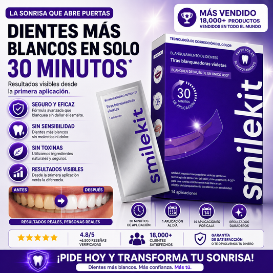 Tiras Blanqueadoras Moradas Smilekit