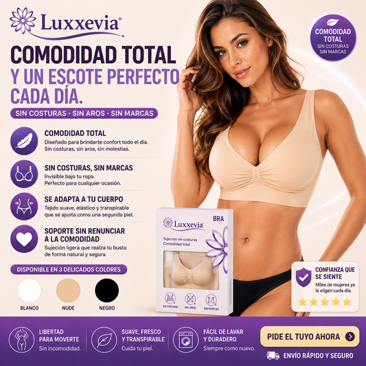 Luxxevia Comfort Bra Sujetador Reforzado Sin Aros (Pack 3)