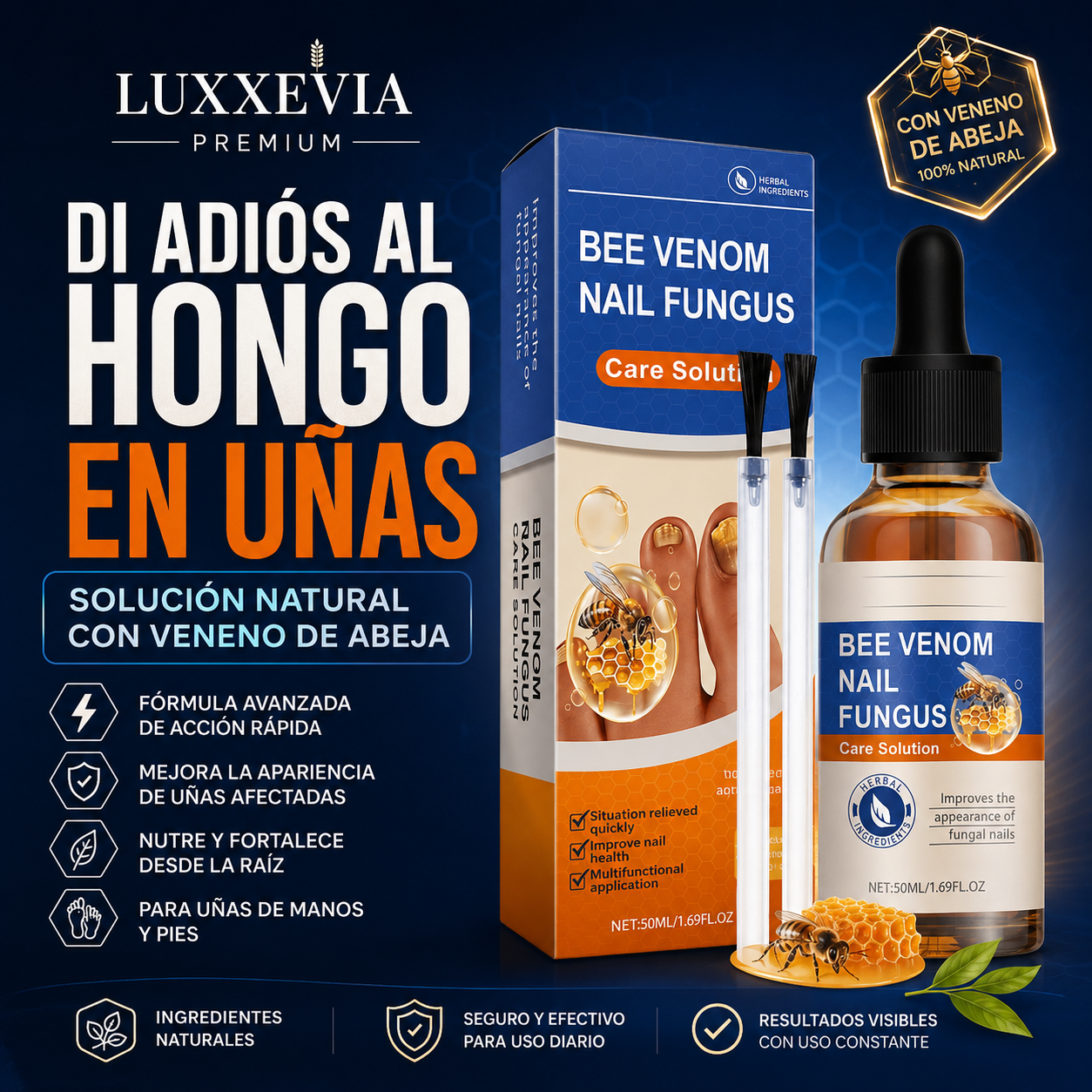 Sérum para Uñas con Veneno de Abeja 50ml – Tratamiento Antihongos y Cuidado Intensivo