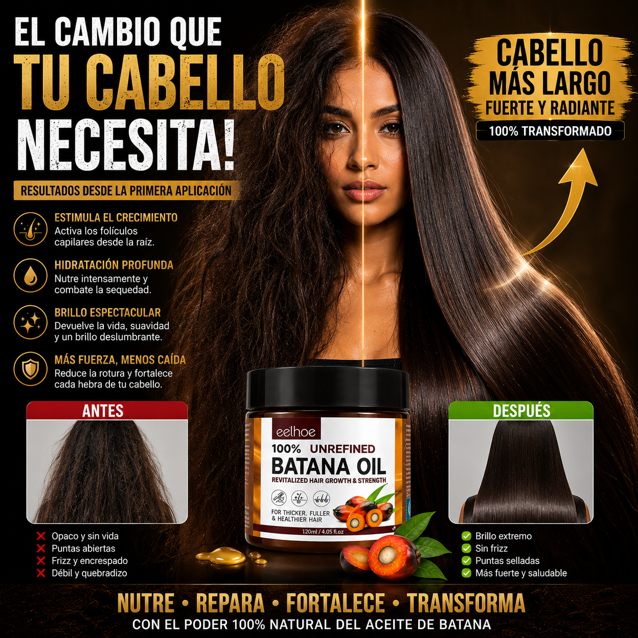 Mascarilla Capilar con Aceite de Batana, Hidratación Profunda