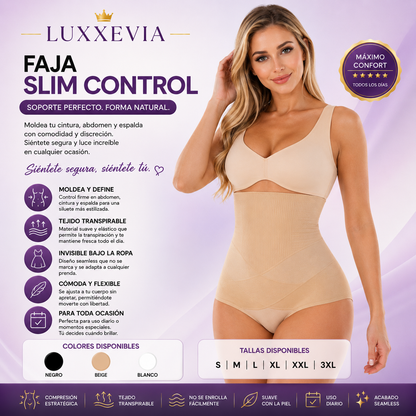 Luxxevia Slim Control — Faja Moldeadora de Control Firme, Invisible Bajo la Ropa
