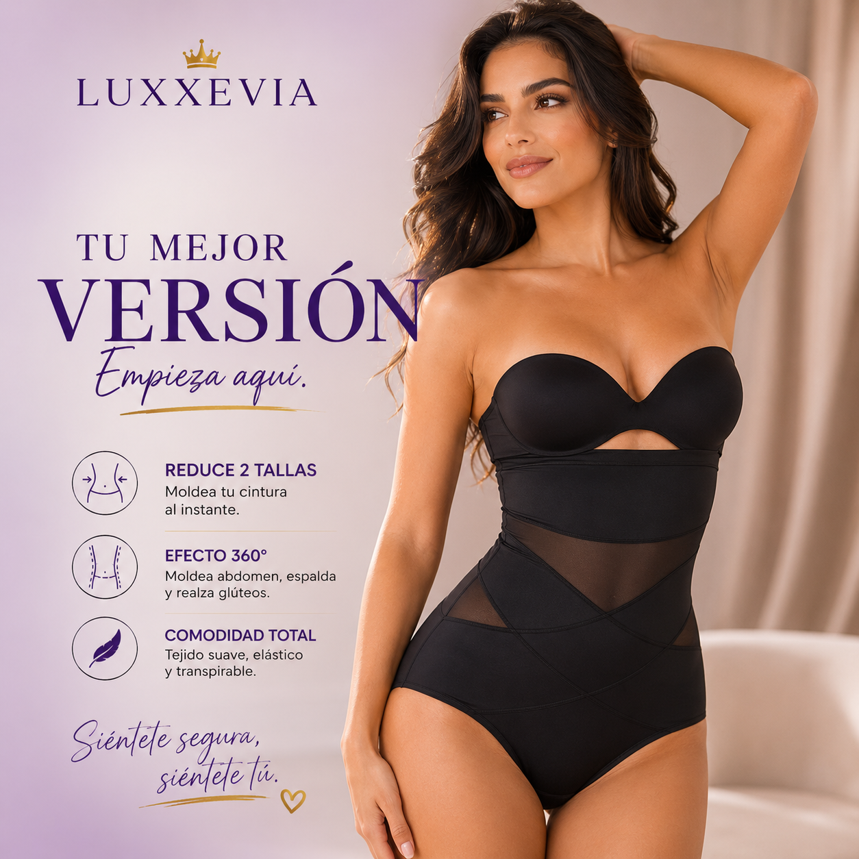 Luxxevia X Compression — Faja Moldeadora 360°, Cintura Definida al Instante