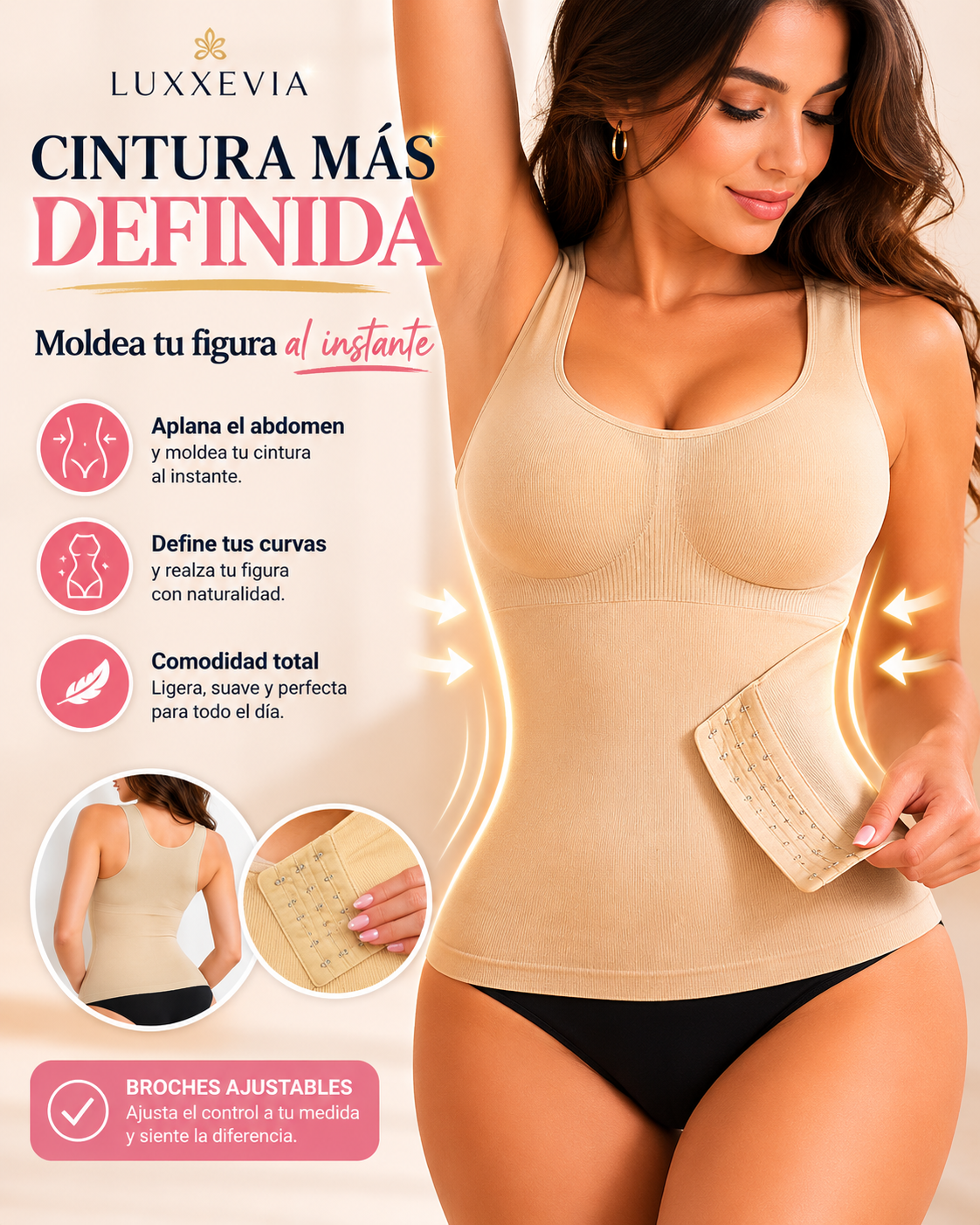 Luxxevia Slim Comfy — Faja Moldeadora con Broches Ajustables