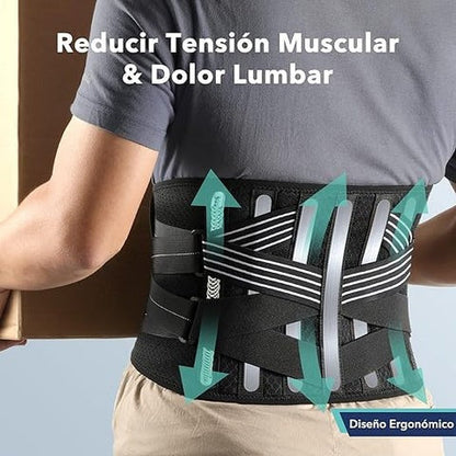 Cinturón Lumbar Térmico con Almohadilla Autorregulable – Alivio del Dolor de Espalda, Ciática y Tensión Muscular  Ajustable y Transpirable