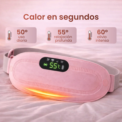 Cinturón Térmico de Masaje Abdominal – Alivio Rápido de Cólicos Menstruales y Dolor Lumbar