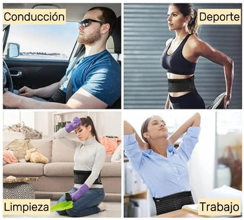 Cinturón Lumbar Térmico con Almohadilla Autorregulable – Alivio del Dolor de Espalda, Ciática y Tensión Muscular  Ajustable y Transpirable