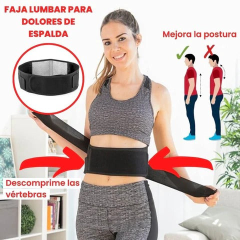 Cinturón Lumbar Térmico con Almohadilla Autorregulable – Alivio del Dolor de Espalda, Ciática y Tensión Muscular  Ajustable y Transpirable