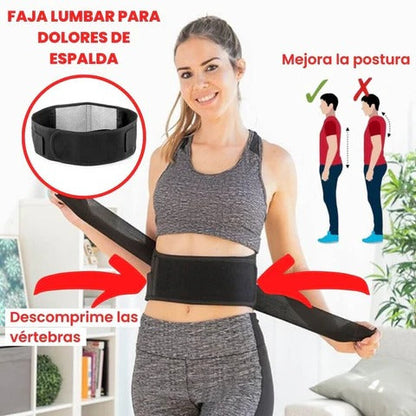 Cinturón Lumbar Térmico con Almohadilla Autorregulable – Alivio del Dolor de Espalda, Ciática y Tensión Muscular  Ajustable y Transpirable
