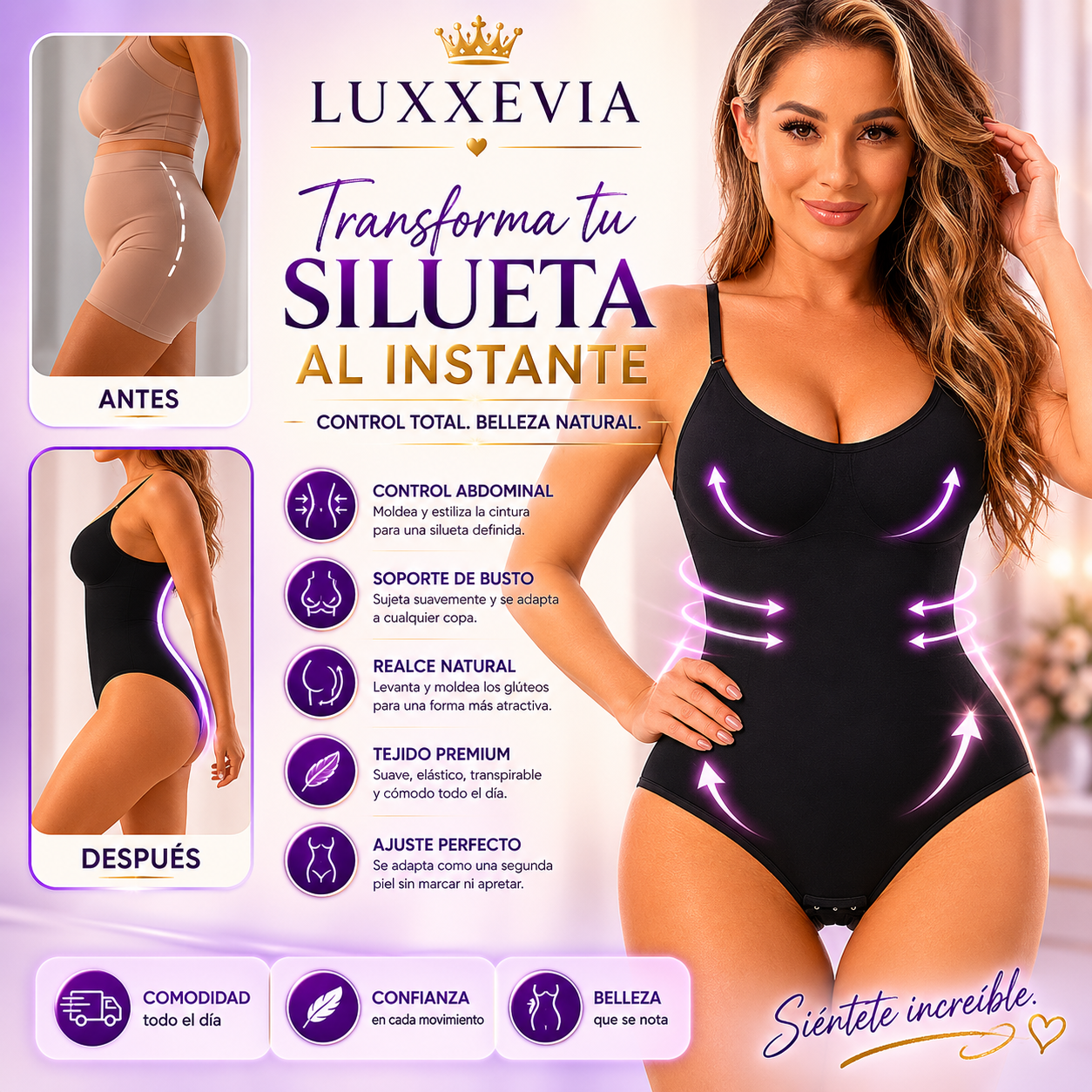 Luxxevia Sculpt Body — Body Moldeador con Control Abdominal y Realce