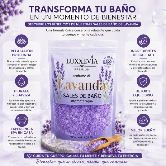 Sal de Baño Aromatherapy Lavanda 200g – Relajación Profunda y Cuidado Natural en Cada Baño