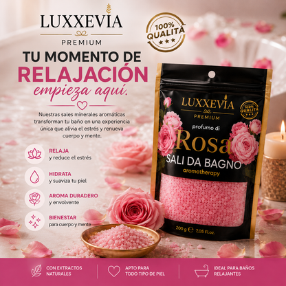 Sal de Baño Aromatherapy Rosa 200g – Belleza, Relajación y Aroma Floral para el Alma