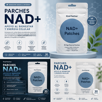 Kind Patches™ NAD+ – Parches de Energía Celular y Bienestar con NMN y Resveratrol