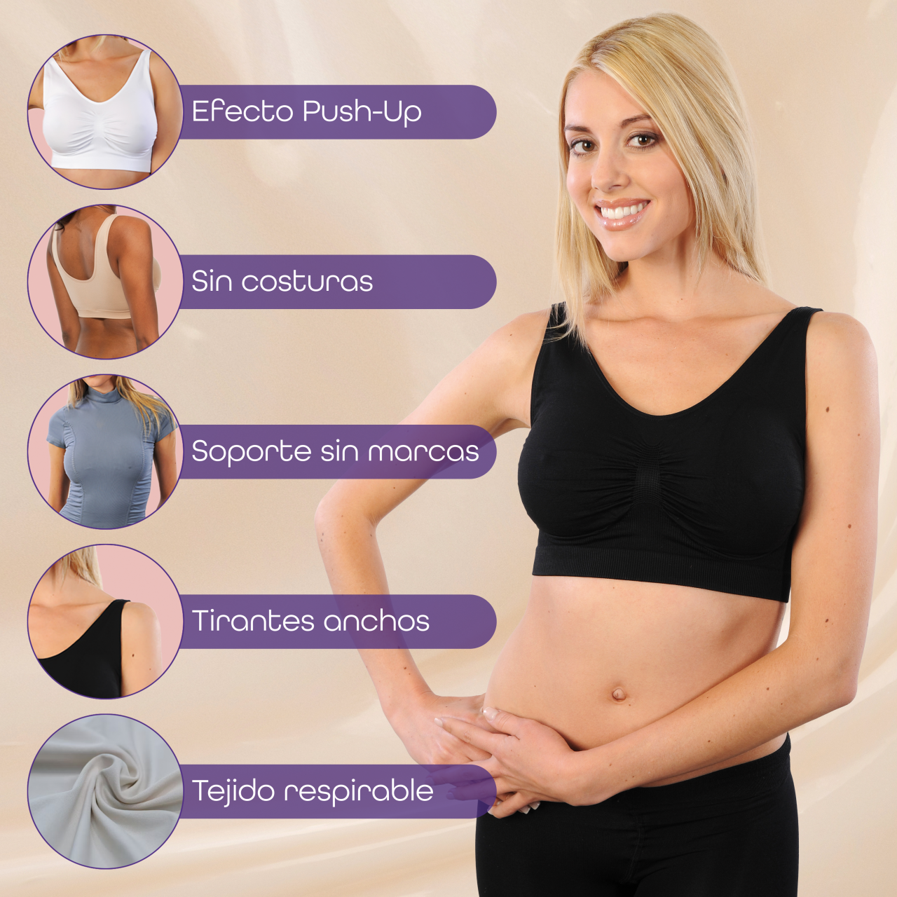 Luxxevia Comfort Bra Sujetador Reforzado Sin Aros (Pack 3)