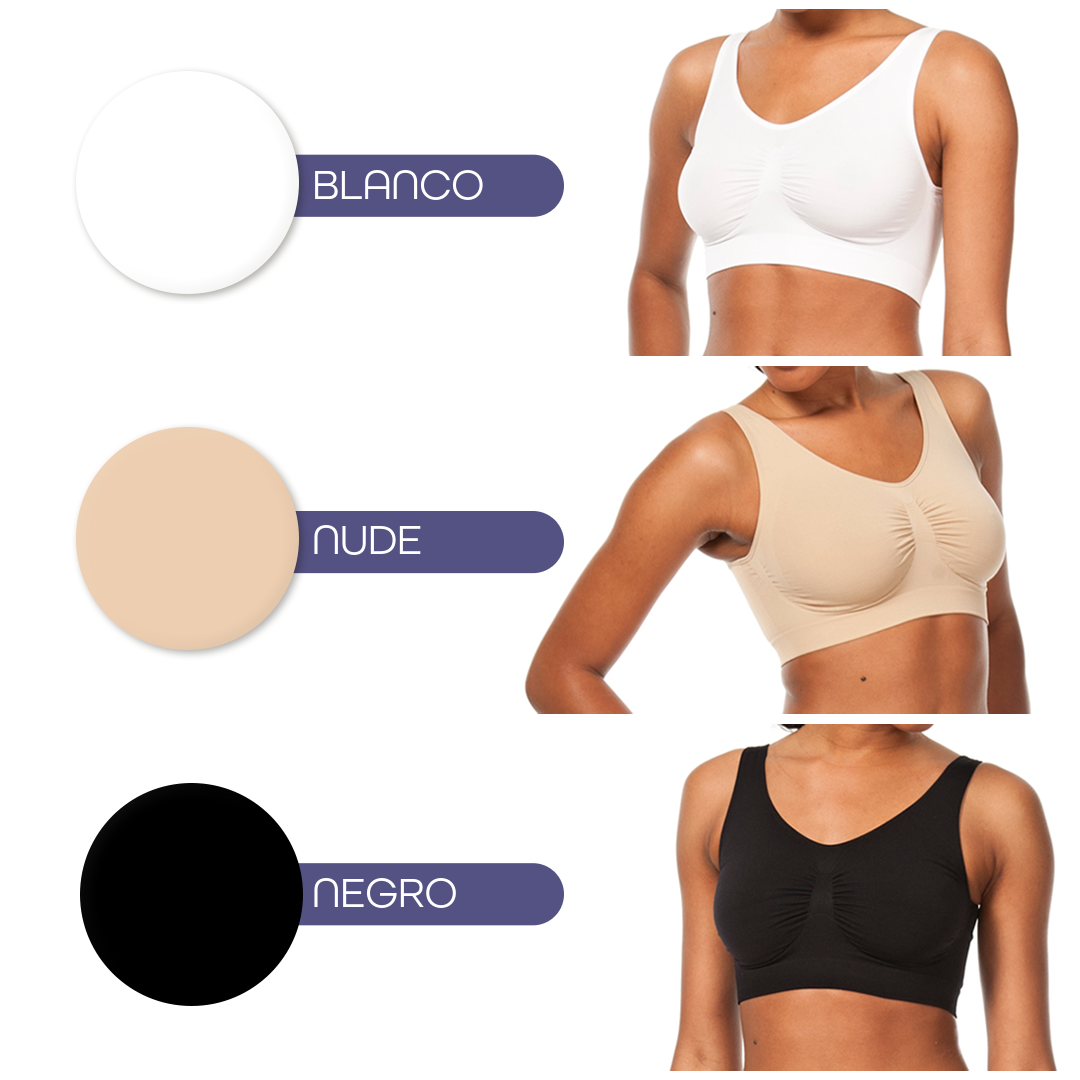 Luxxevia Comfort Bra Sujetador Reforzado Sin Aros (Pack 3)