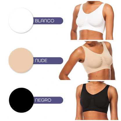 Luxxevia Comfort Bra Sujetador Reforzado Sin Aros (Pack 3)
