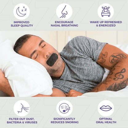 Tiras Bucales Antirronquidos, 60 Tiras para Dormir Antirronquidos