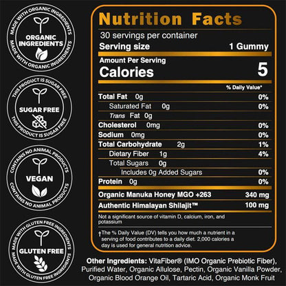 Himalayan Gold Shilajit Gummies – Energía Natural y Vitalidad en Cada Gominola