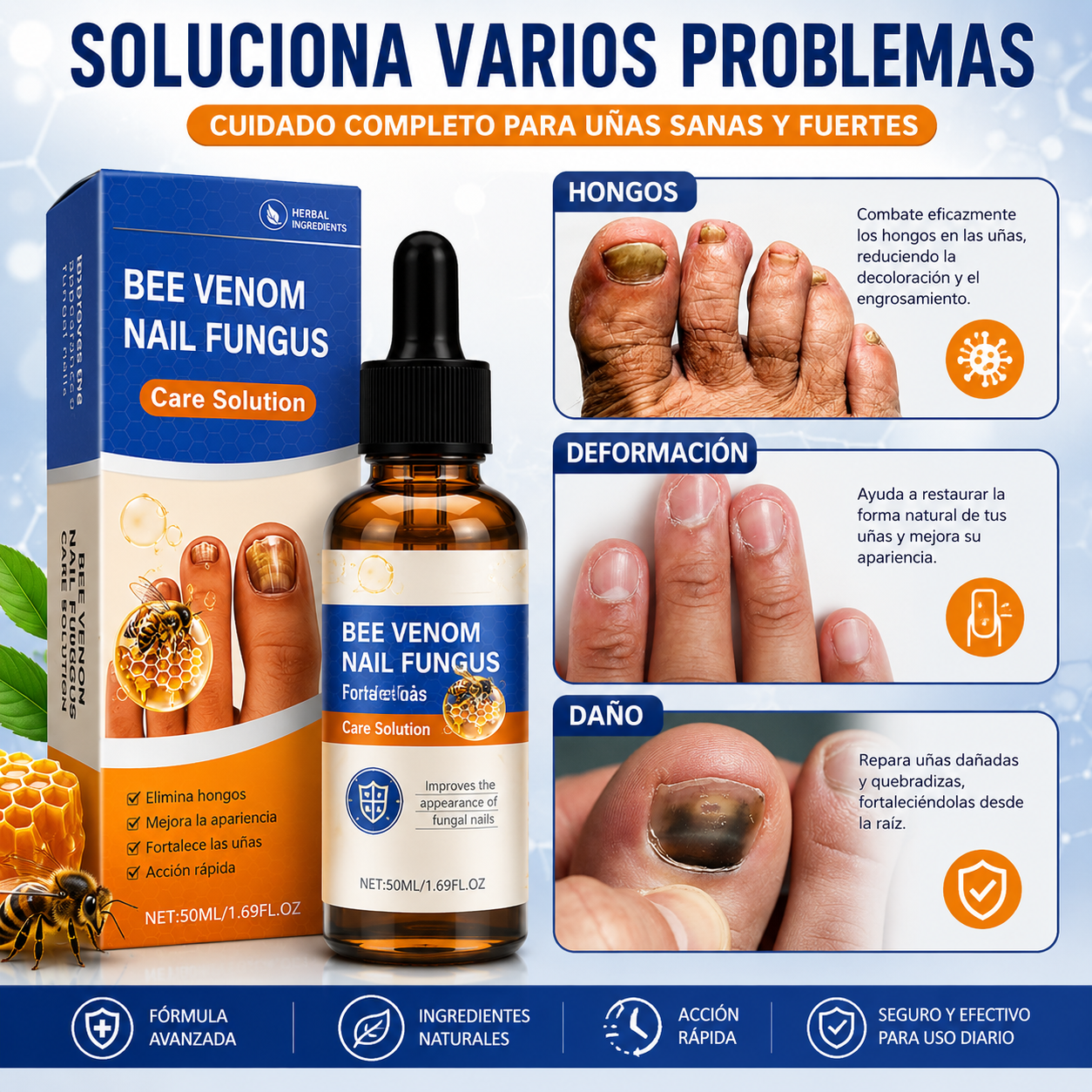 Sérum para Uñas con Veneno de Abeja 50ml – Tratamiento Antihongos y Cuidado Intensivo