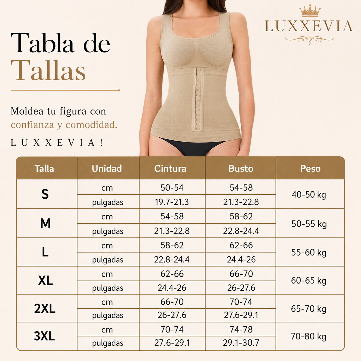Luxxevia Slim Comfy — Faja Moldeadora con Broches Ajustables