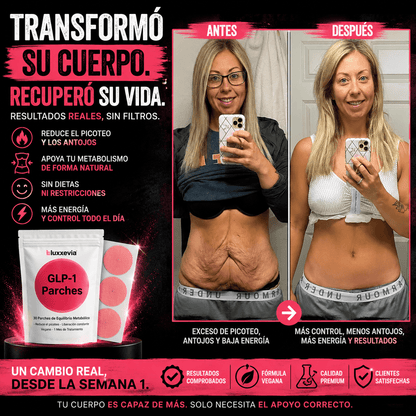 Luxxevia GLP-1 Parches – Elimina Antojos y Pierde Peso con 1 Parche al Día